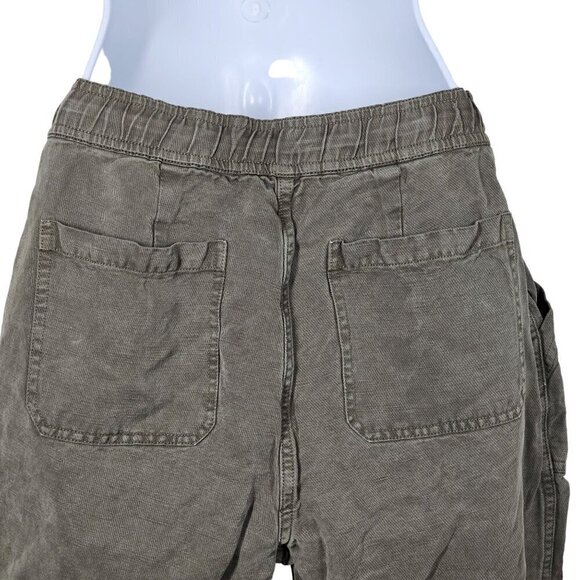 Marine Layer Pull On Crop Tapered‎ Leg Jogger Pants Linen Blend Olive Green XS - Picture 5 of 9